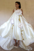 Vintage Silk Wedding Dress | Handmade Floral Mikado - 369