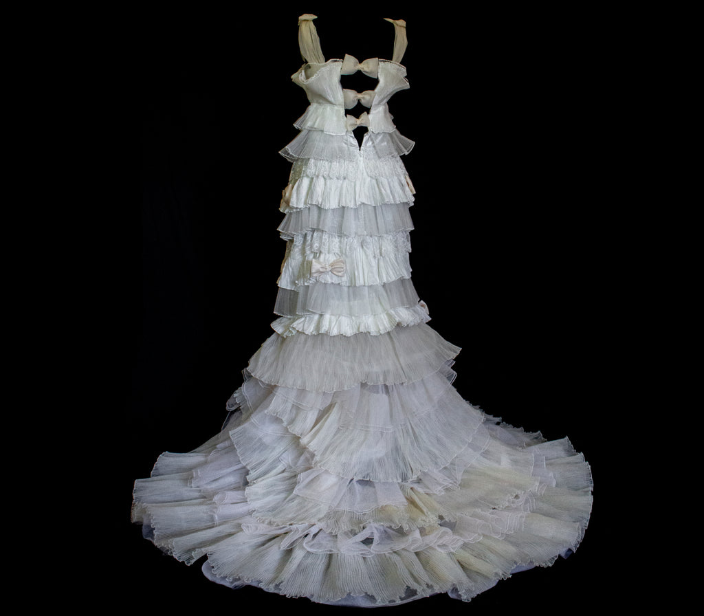 Vintage Tulle & Organza Wedding Dress | Flounced Gown - 372