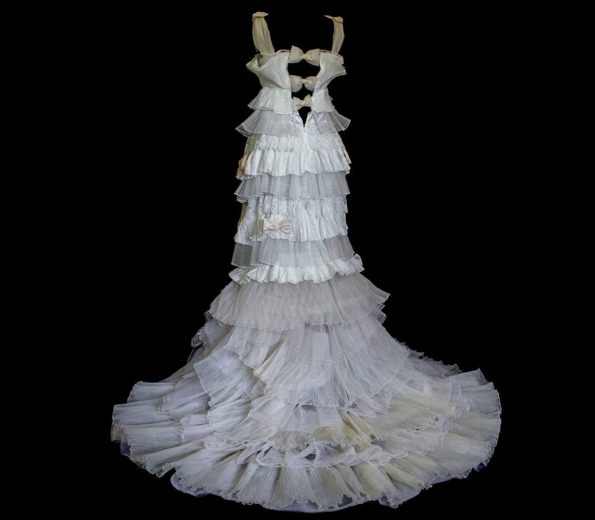 Vintage Tulle & Organza Wedding Dress | Flounced Gown - 372