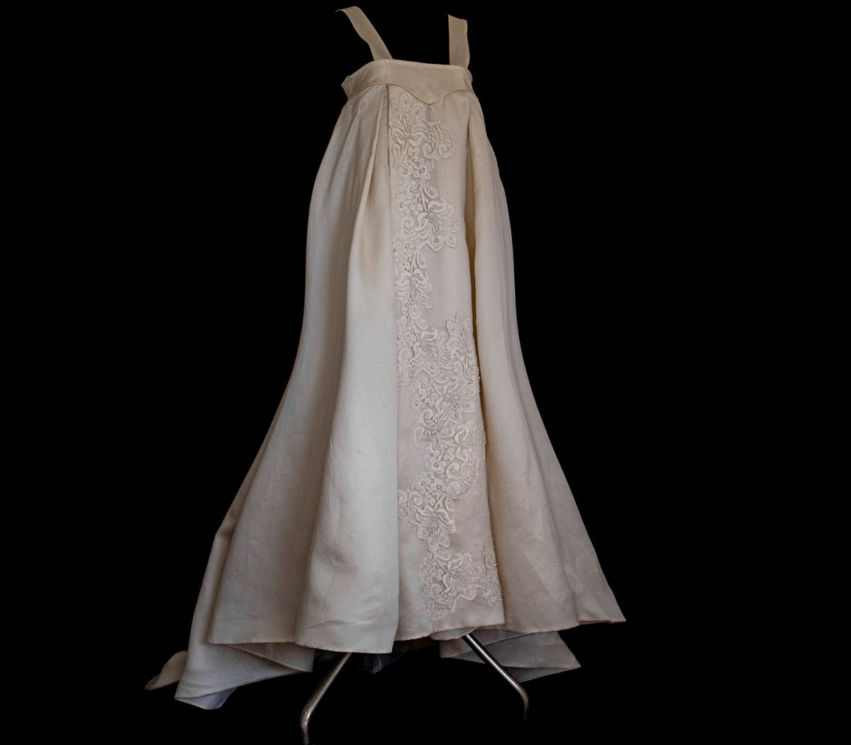 Vintage Embroidered Silk Organza Slip Wedding Dress | A-Line Gown - 378