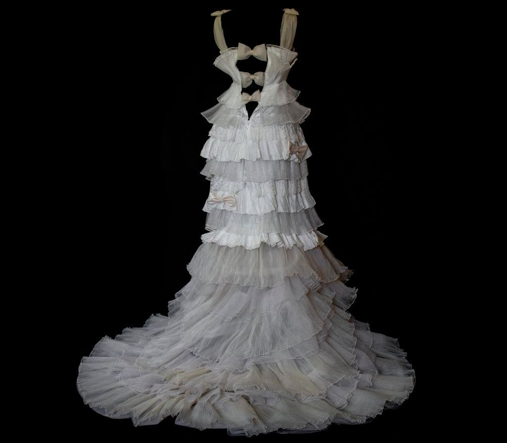 Vintage Tulle & Organza Wedding Dress | Flounced Gown - 372