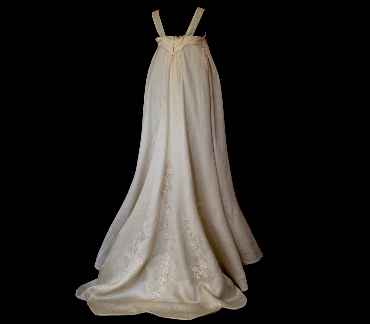 Vintage Embroidered Silk Organza Slip Wedding Dress | A-Line Gown - 378