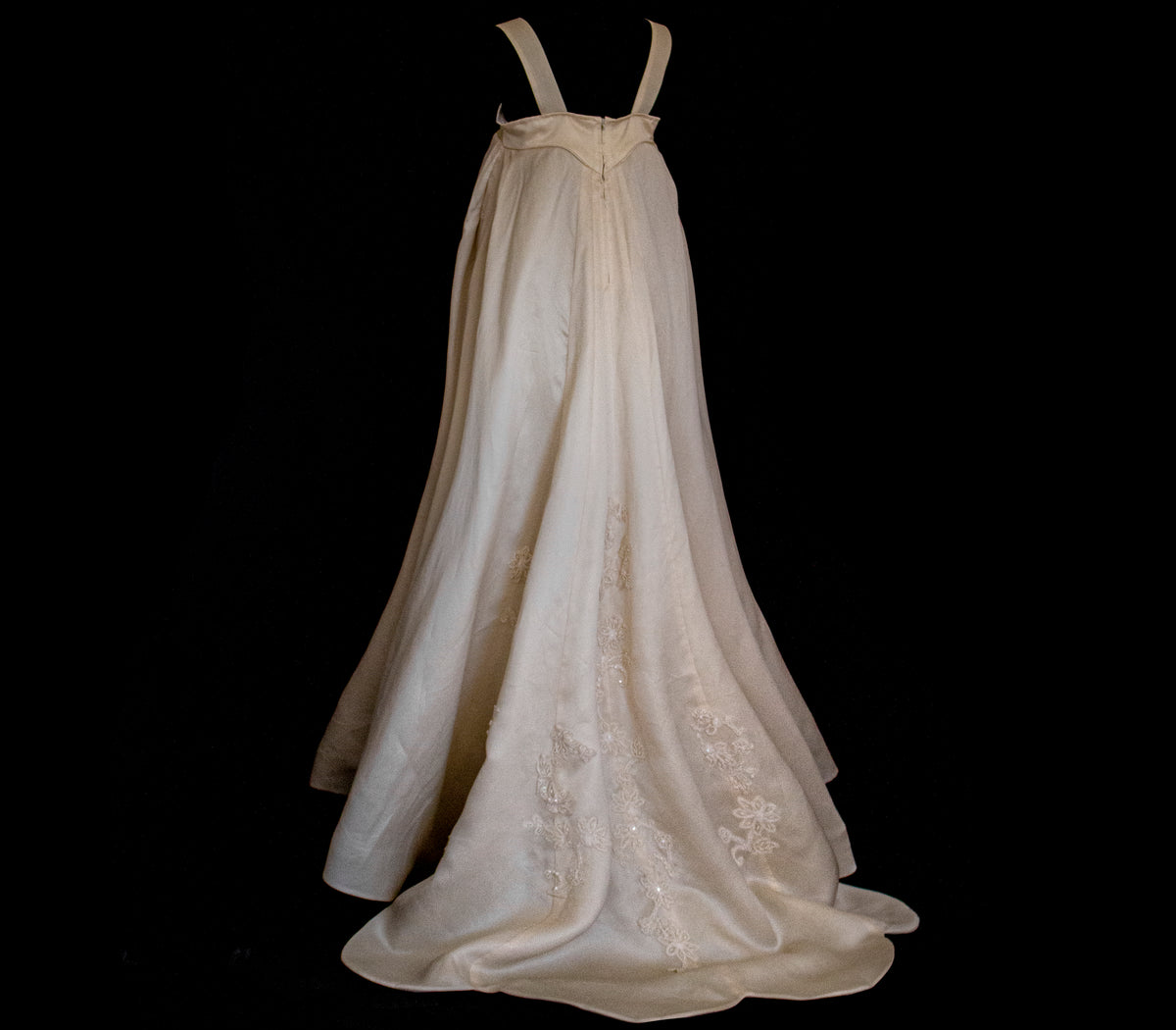 Vintage Embroidered Silk Organza Slip Wedding Dress | A-Line Gown - 378
