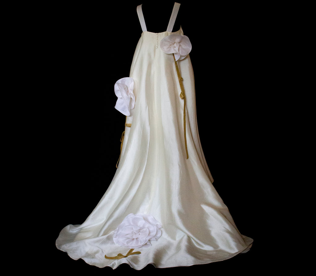 Vintage Silk Wedding Dress | Handmade Floral Mikado - 369