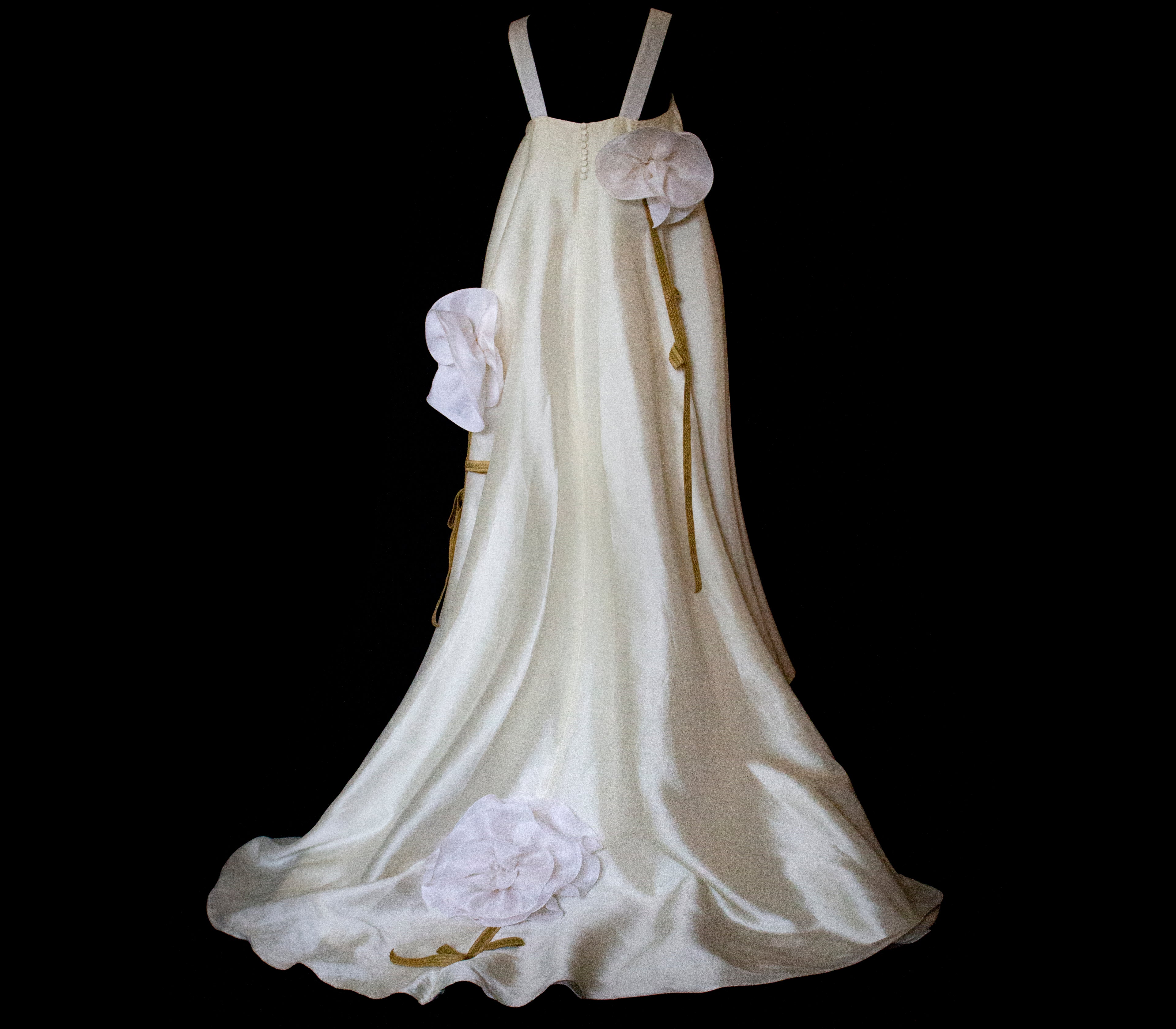 Vintage Silk Wedding Dress | Handmade Floral Mikado - 369