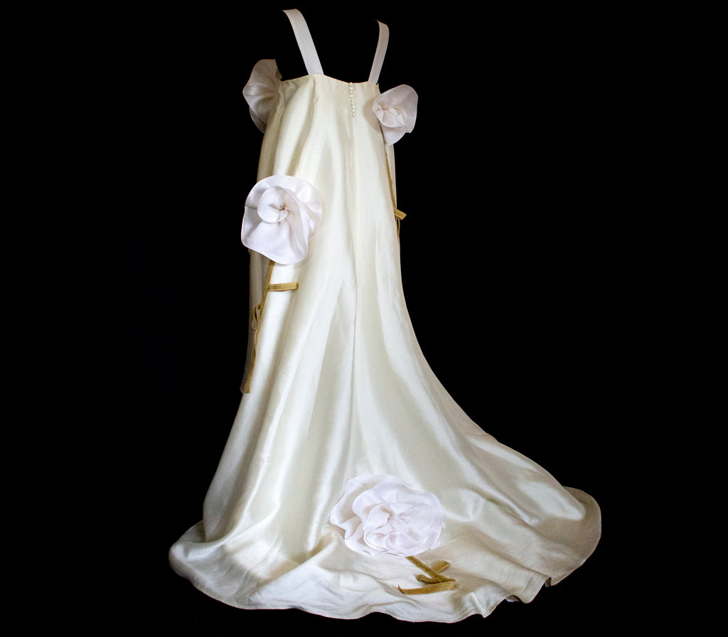 Vintage Silk Wedding Dress | Handmade Floral Mikado - 369