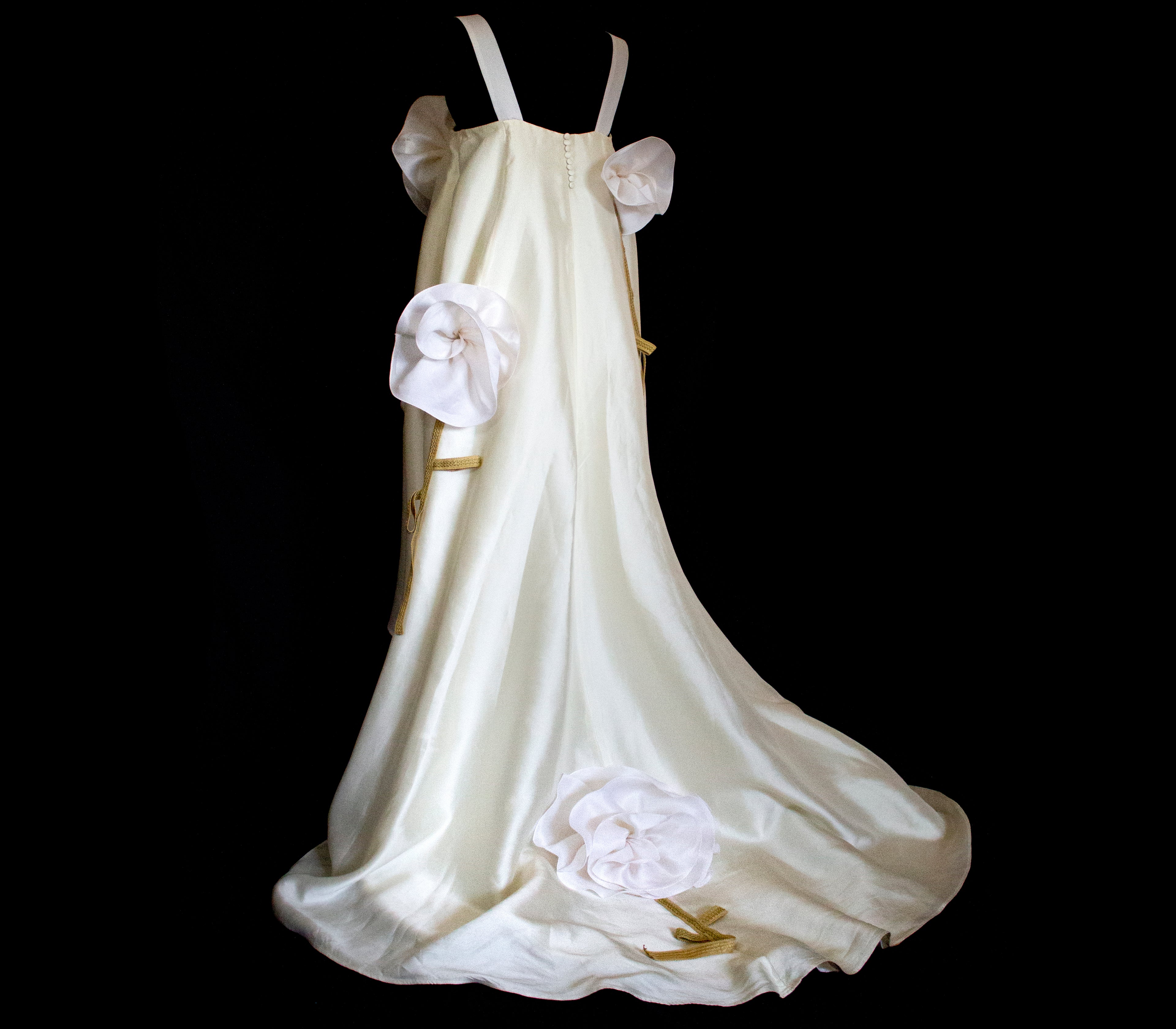 Vintage Silk Wedding Dress | Handmade Floral Mikado - 369