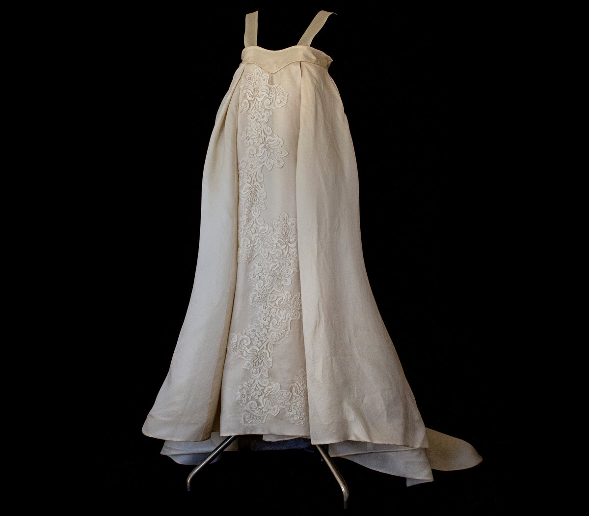 Vintage Embroidered Silk Organza Slip Wedding Dress | A-Line Gown - 378