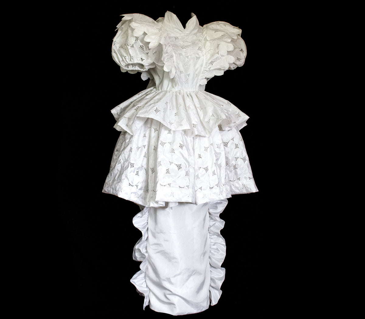 1980s Vintage Iridescent Tutu Wedding Dress | Satin Gown - 375