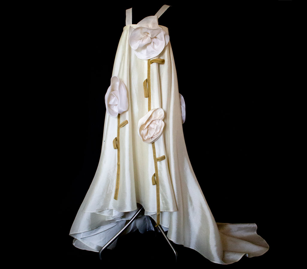 Vintage Silk Wedding Dress | Handmade Floral Mikado - 369