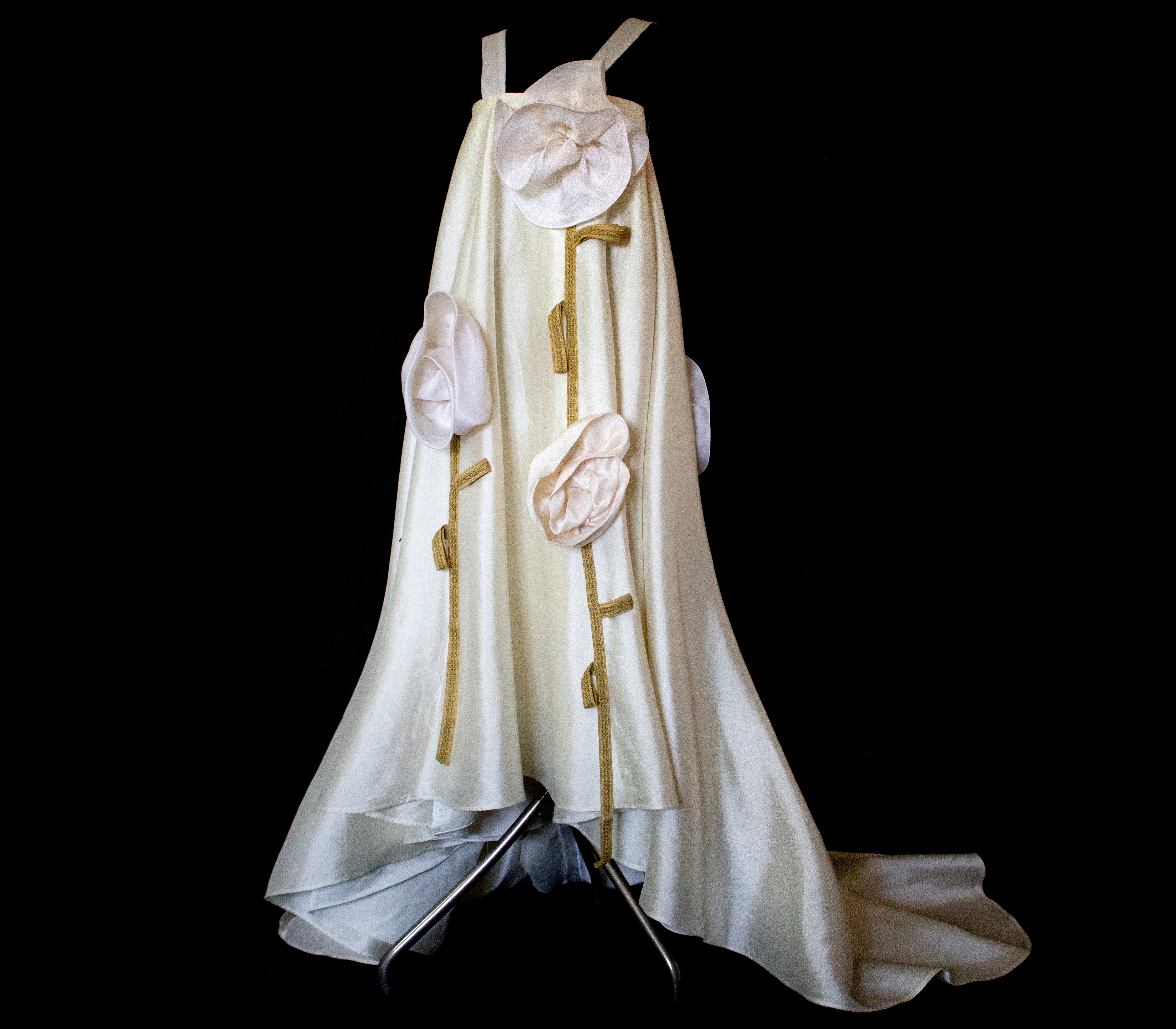 Vintage Silk Wedding Dress | Handmade Floral Mikado - 369