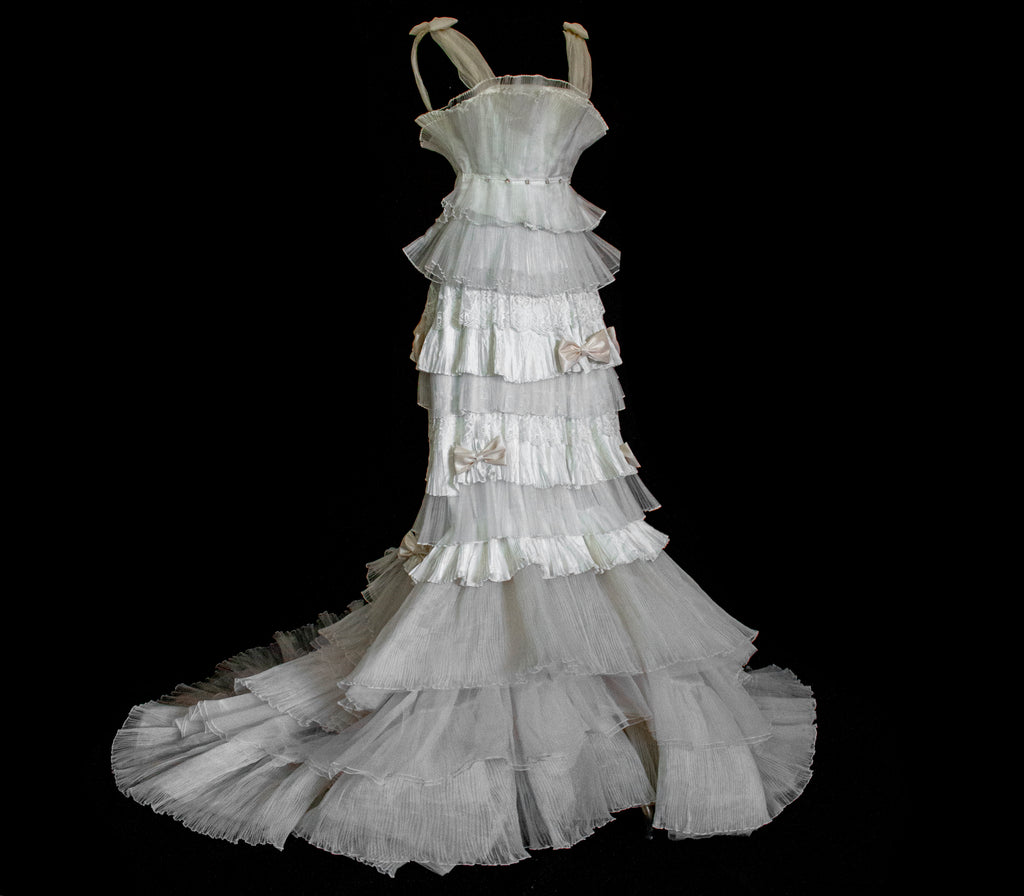 Vintage Tulle & Organza Wedding Dress | Flounced Gown - 372