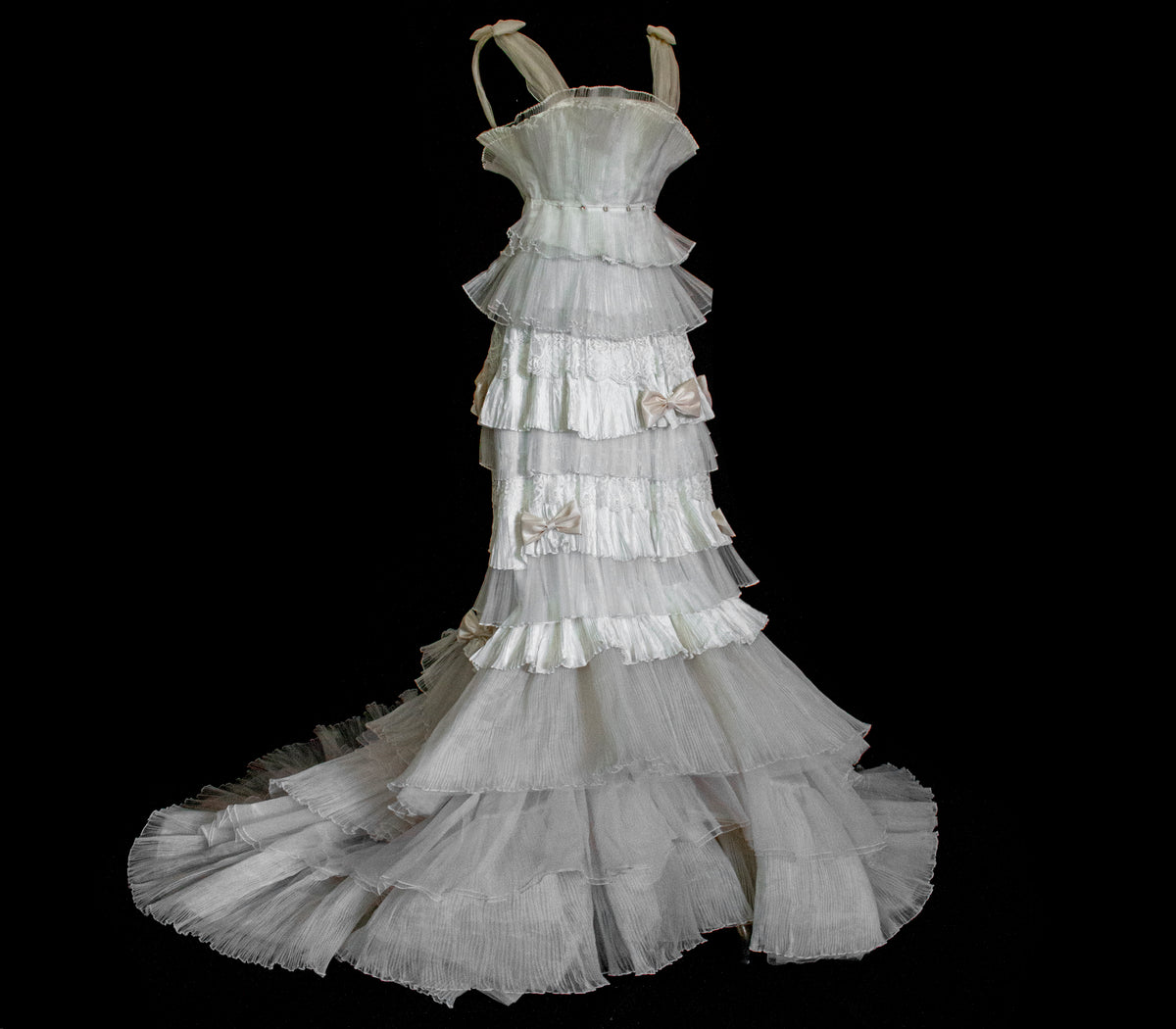 Vintage Tulle & Organza Wedding Dress | Flounced Gown - 372