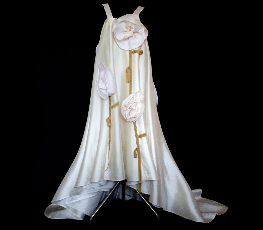 Vintage Silk Wedding Dress | Handmade Floral Mikado - 369