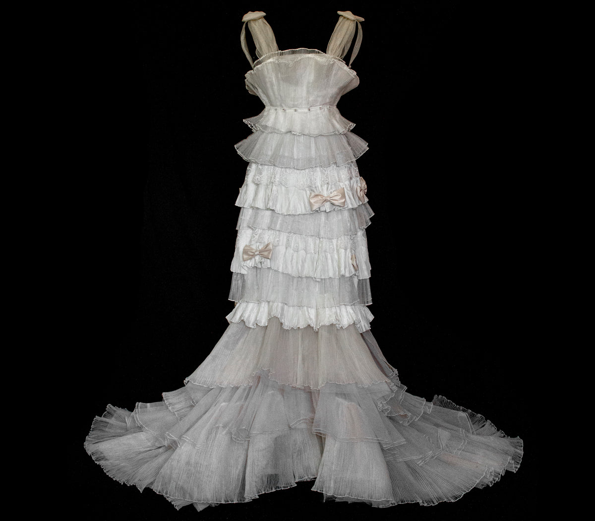 Vintage Tulle & Organza Wedding Dress | Flounced Gown - 372