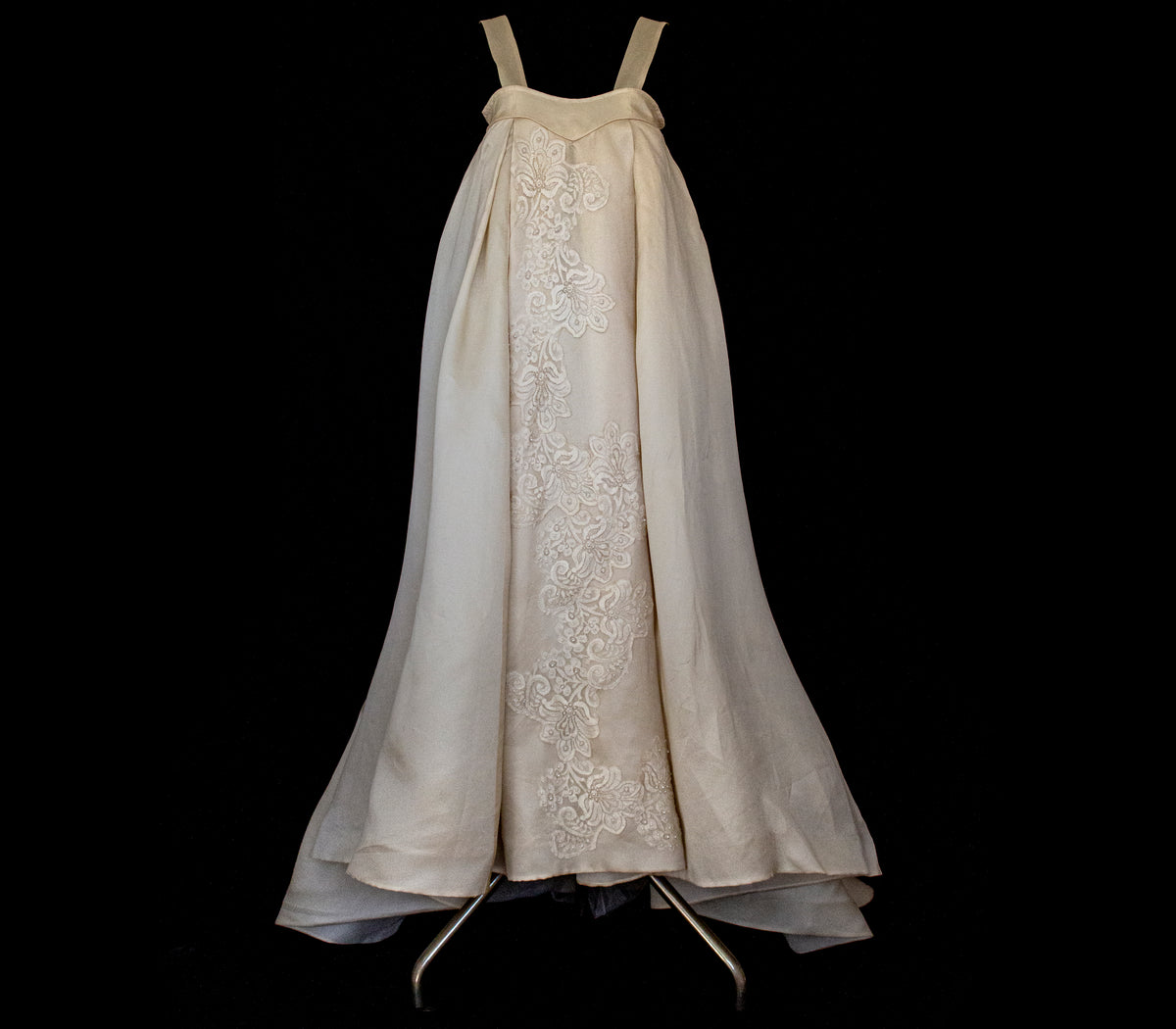 Vintage Embroidered Silk Organza Slip Wedding Dress | A-Line Gown - 378
