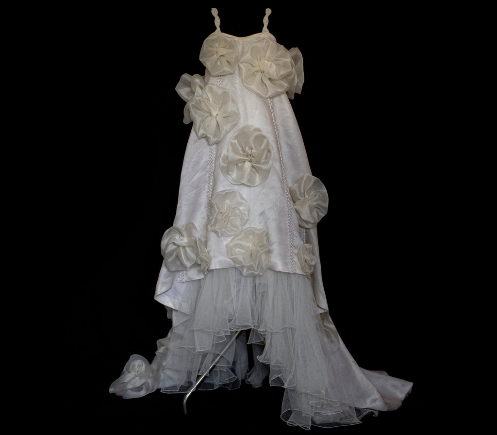 Vintage Silk Organza Wedding Dress | 3D Floral Gown - 373