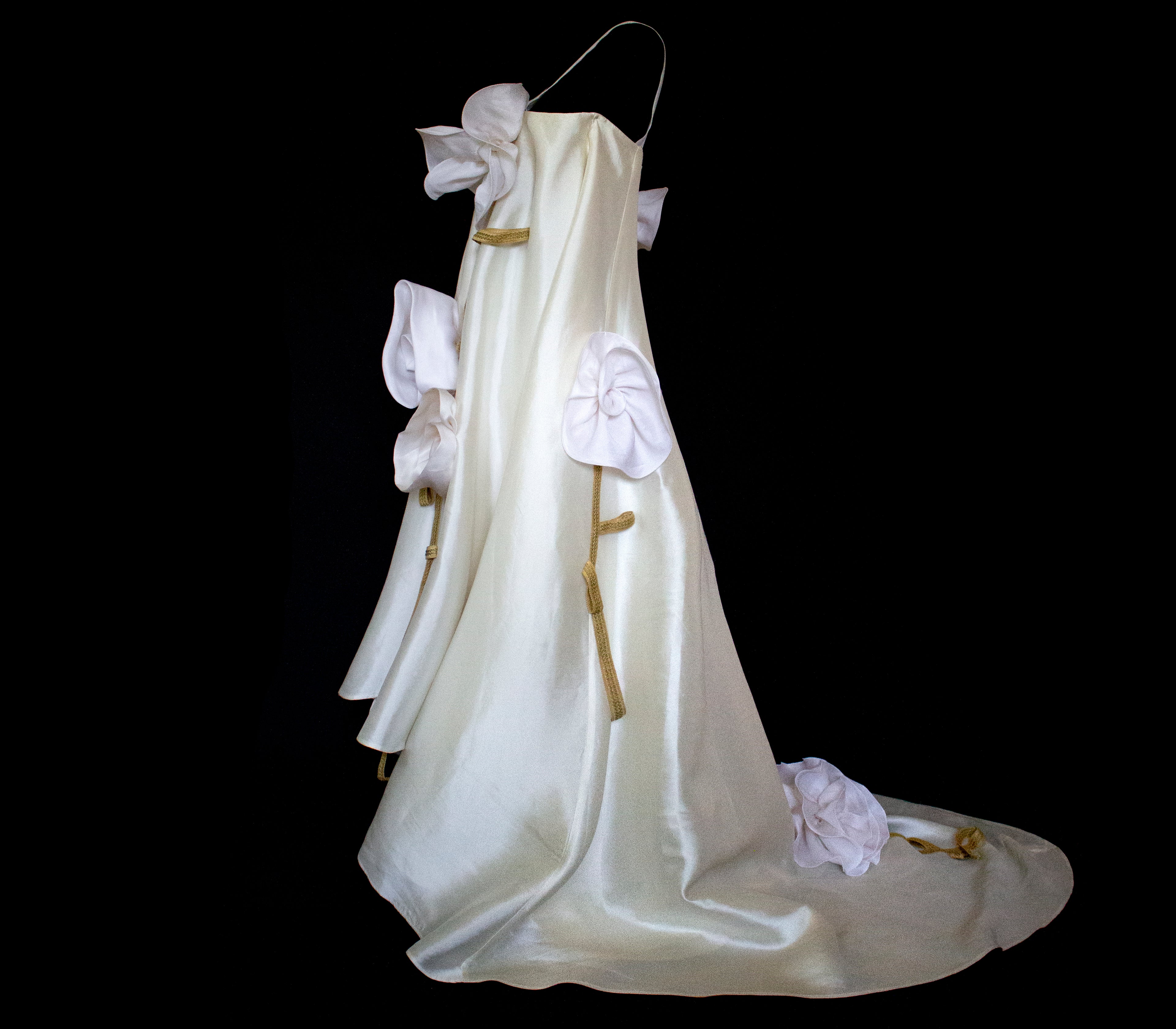 Vintage Silk Wedding Dress | Handmade Floral Mikado - 369