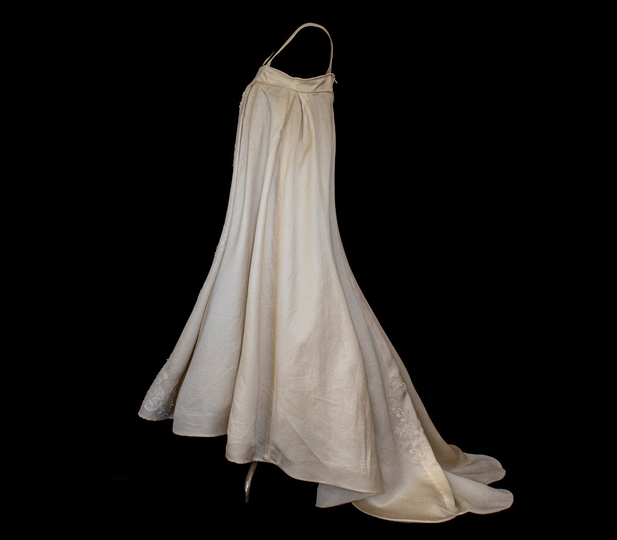 Vintage Embroidered Silk Organza Slip Wedding Dress | A-Line Gown - 378