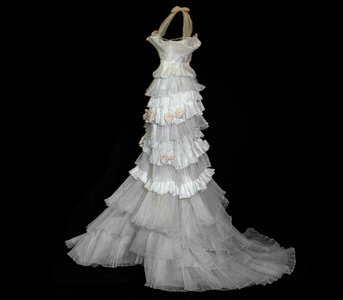 Vintage Tulle & Organza Wedding Dress | Flounced Gown - 372