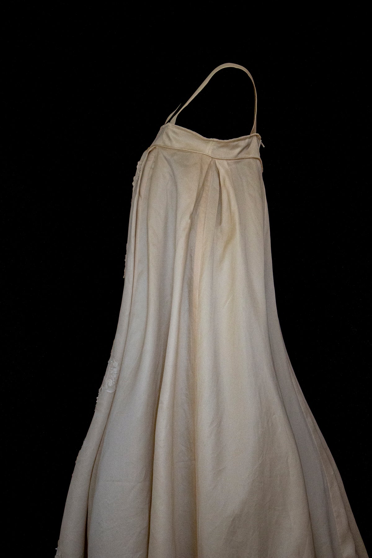 Vintage Embroidered Silk Organza Slip Wedding Dress | A-Line Gown - 378