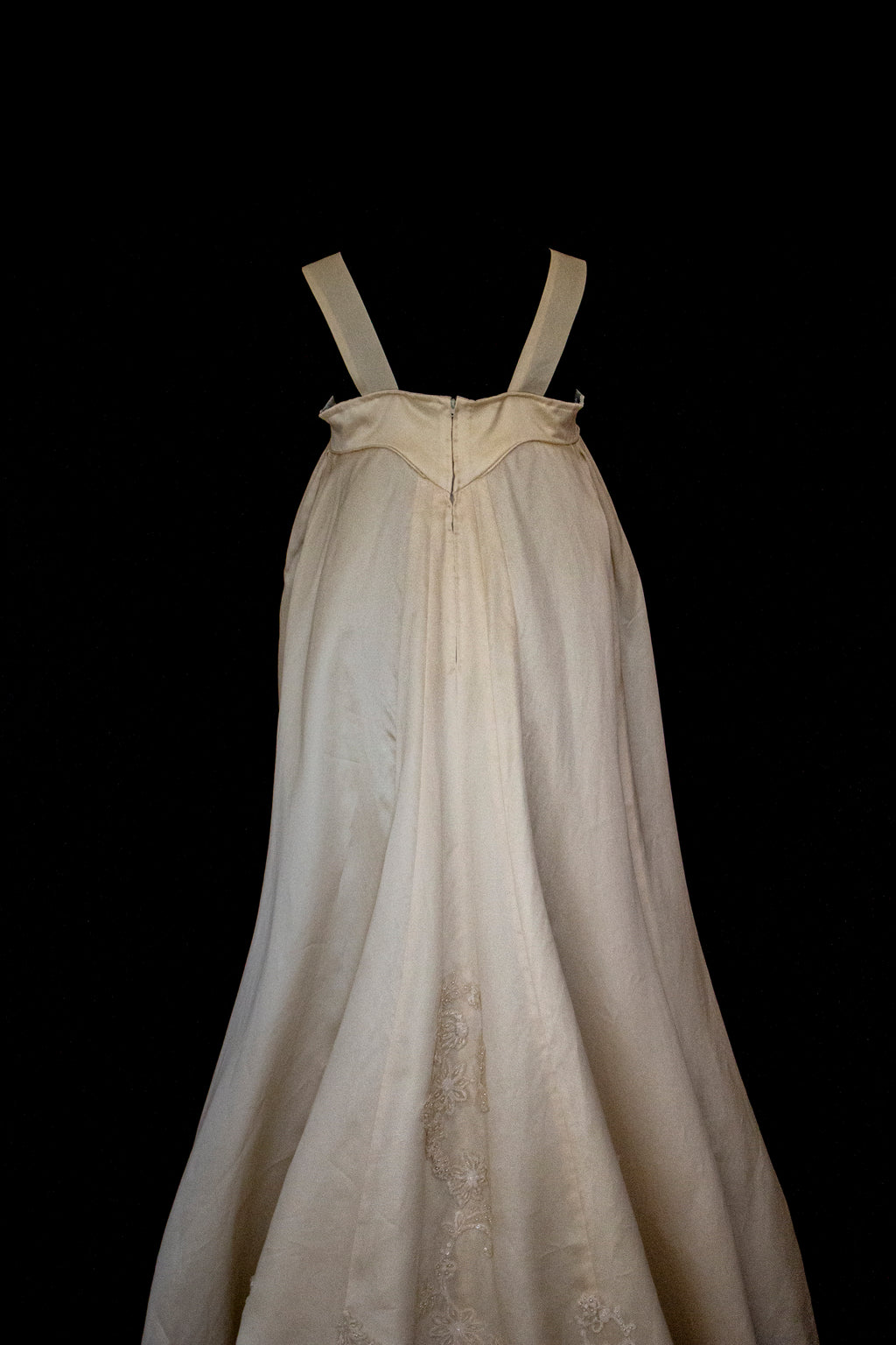 Vintage Embroidered Silk Organza Slip Wedding Dress | A-Line Gown - 378