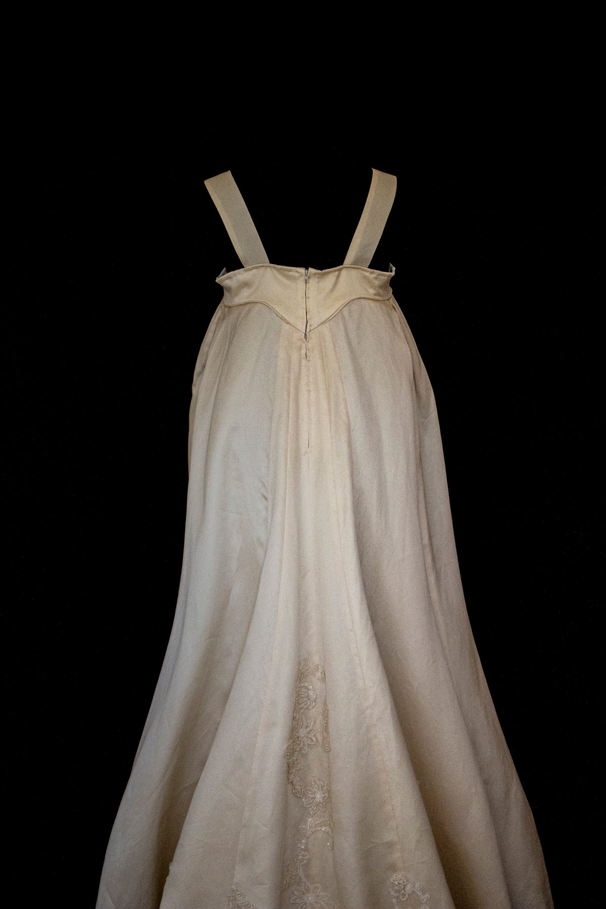 Vintage Embroidered Silk Organza Slip Wedding Dress | A-Line Gown - 378