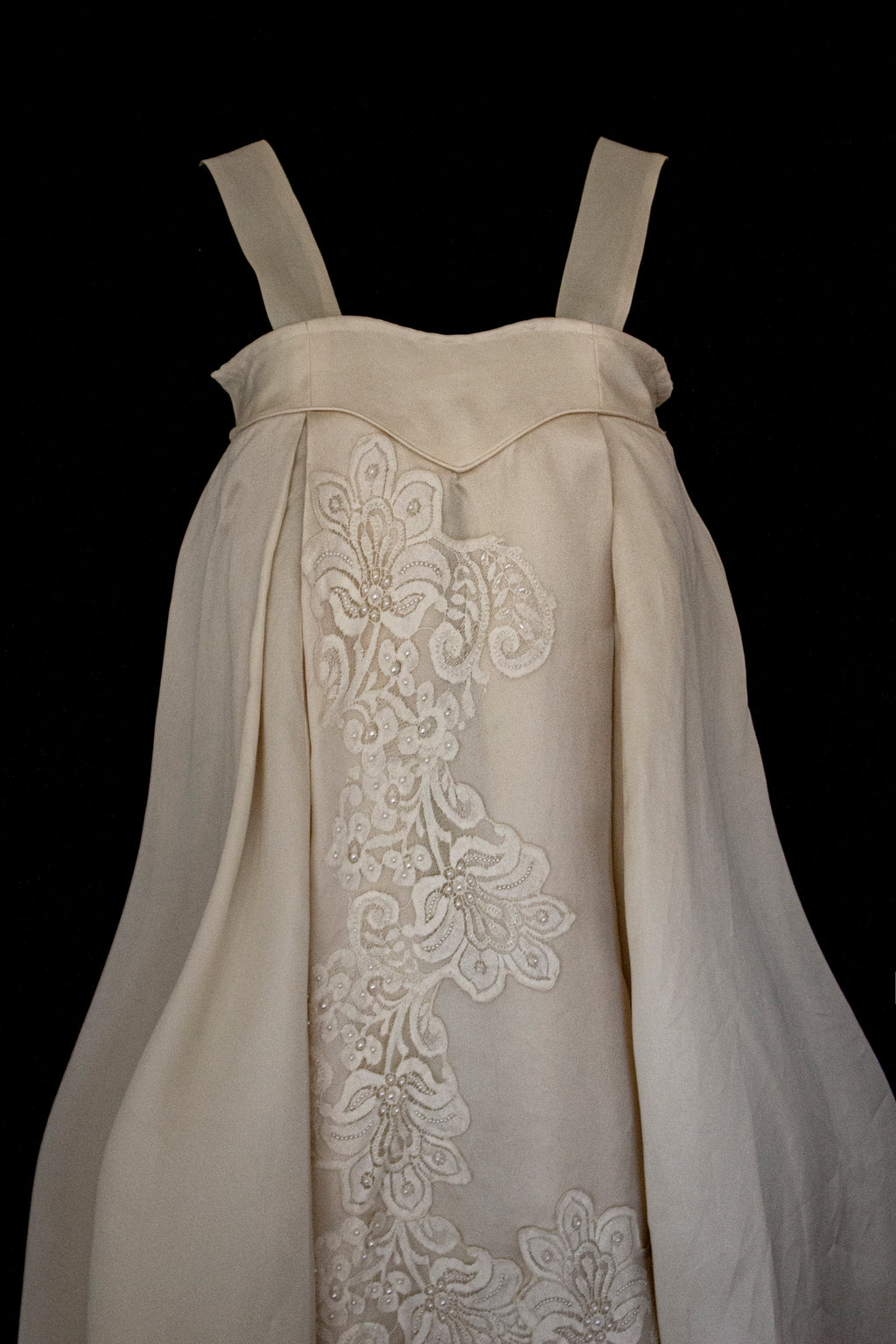 Vintage Embroidered Silk Organza Slip Wedding Dress | A-Line Gown - 378