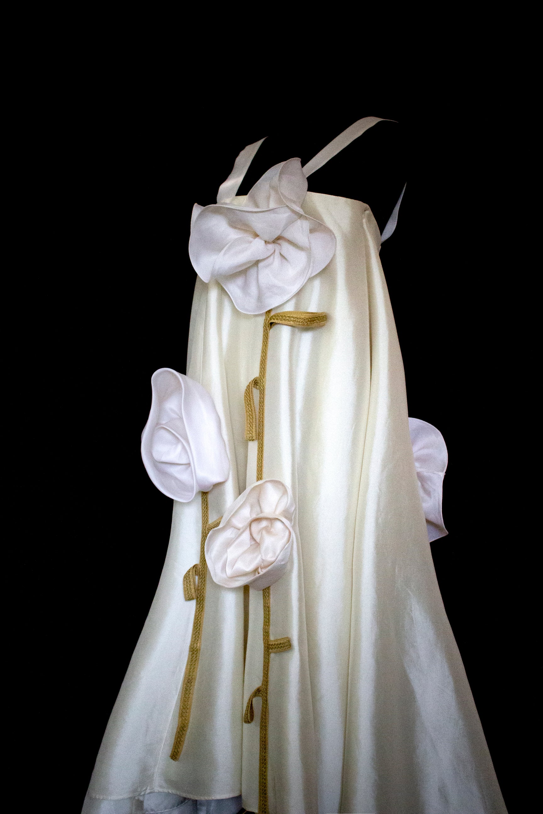 Vintage Silk Wedding Dress | Handmade Floral Mikado - 369