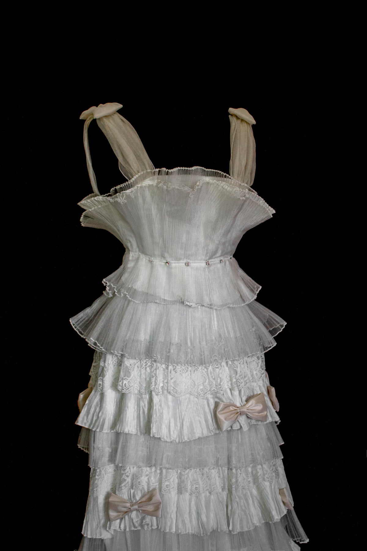 Vintage Tulle & Organza Wedding Dress | Flounced Gown - 372