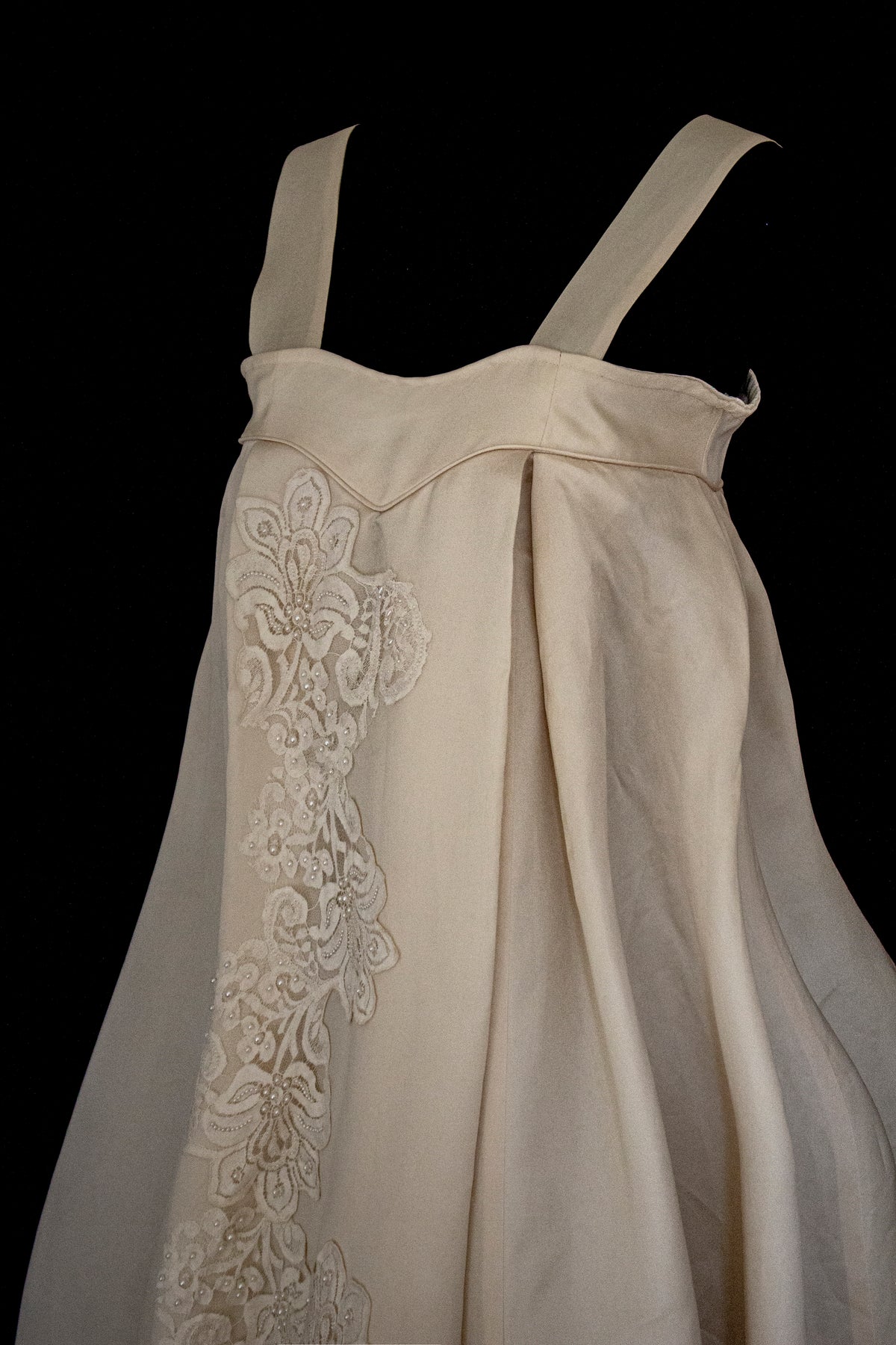 Vintage Embroidered Silk Organza Slip Wedding Dress | A-Line Gown - 378