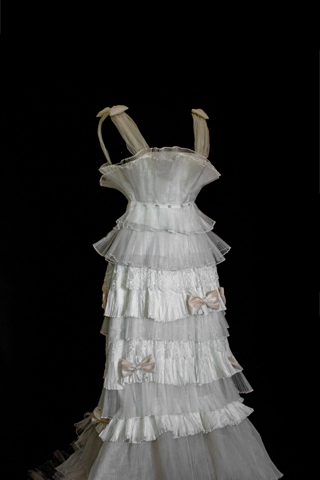 Vintage Tulle & Organza Wedding Dress | Flounced Gown - 372