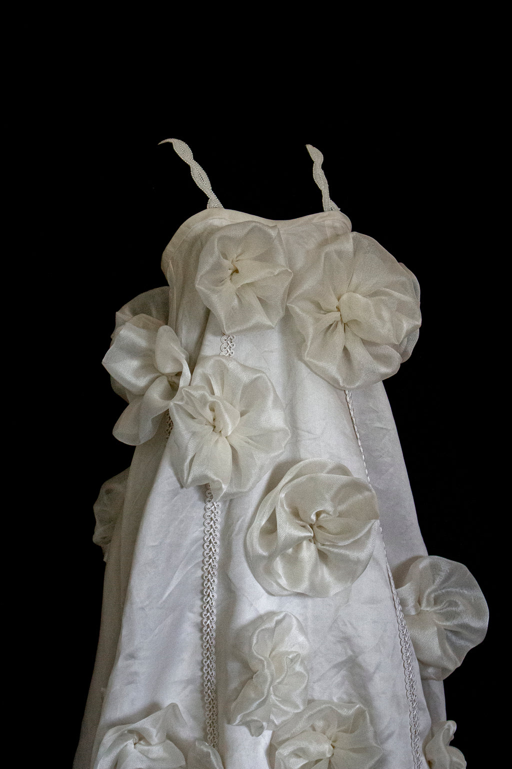 Vintage Silk Organza Wedding Dress | 3D Floral Gown - 373