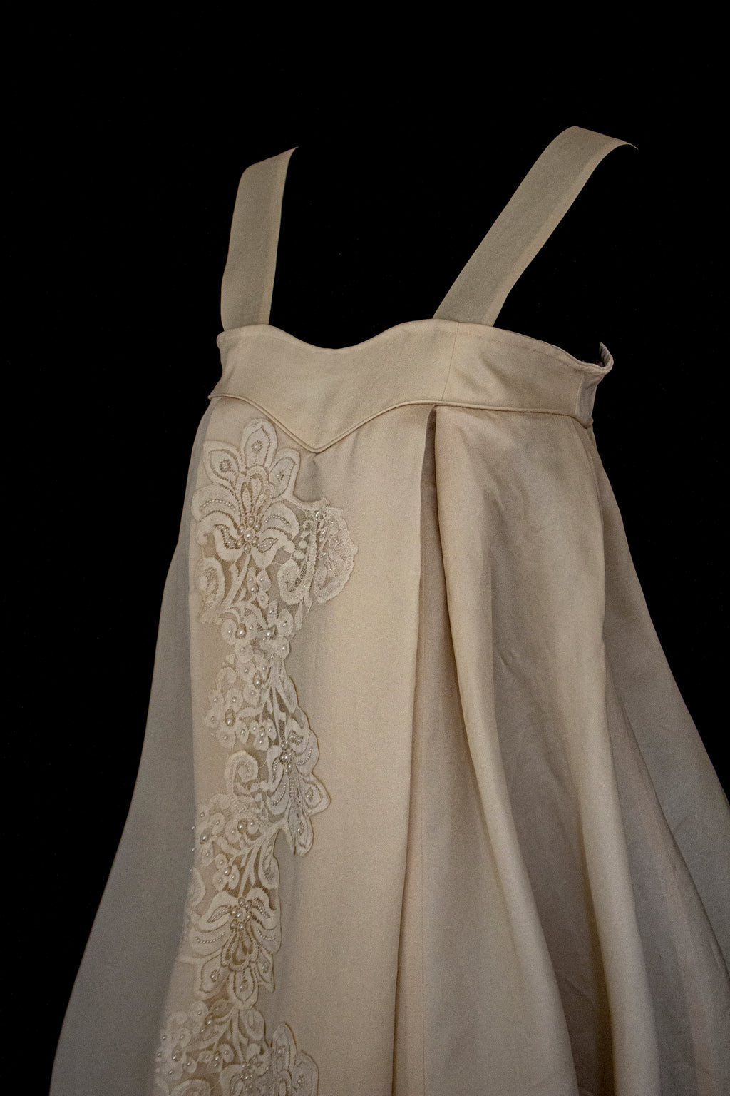 Vintage Embroidered Silk Organza Slip Wedding Dress | A-Line Gown - 378