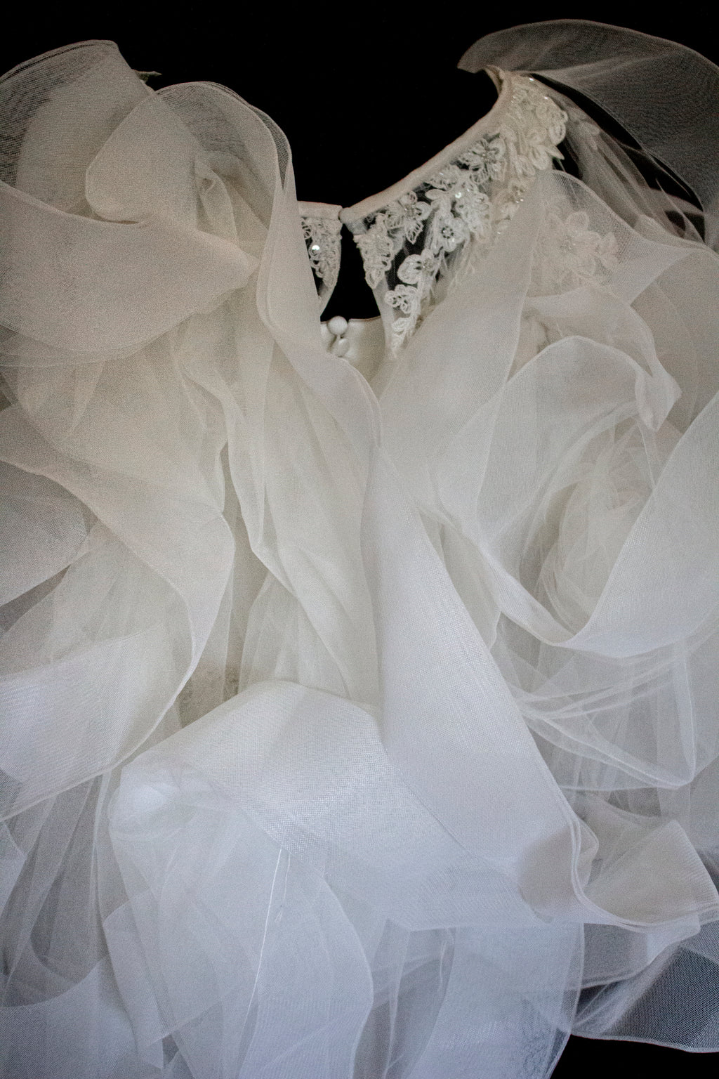 360 - VINTAGE SLIP STYLE WEDDING DRESS: CREAM FLUID SATIN GOWN WITH EMBROIDERED TULLE CAPE