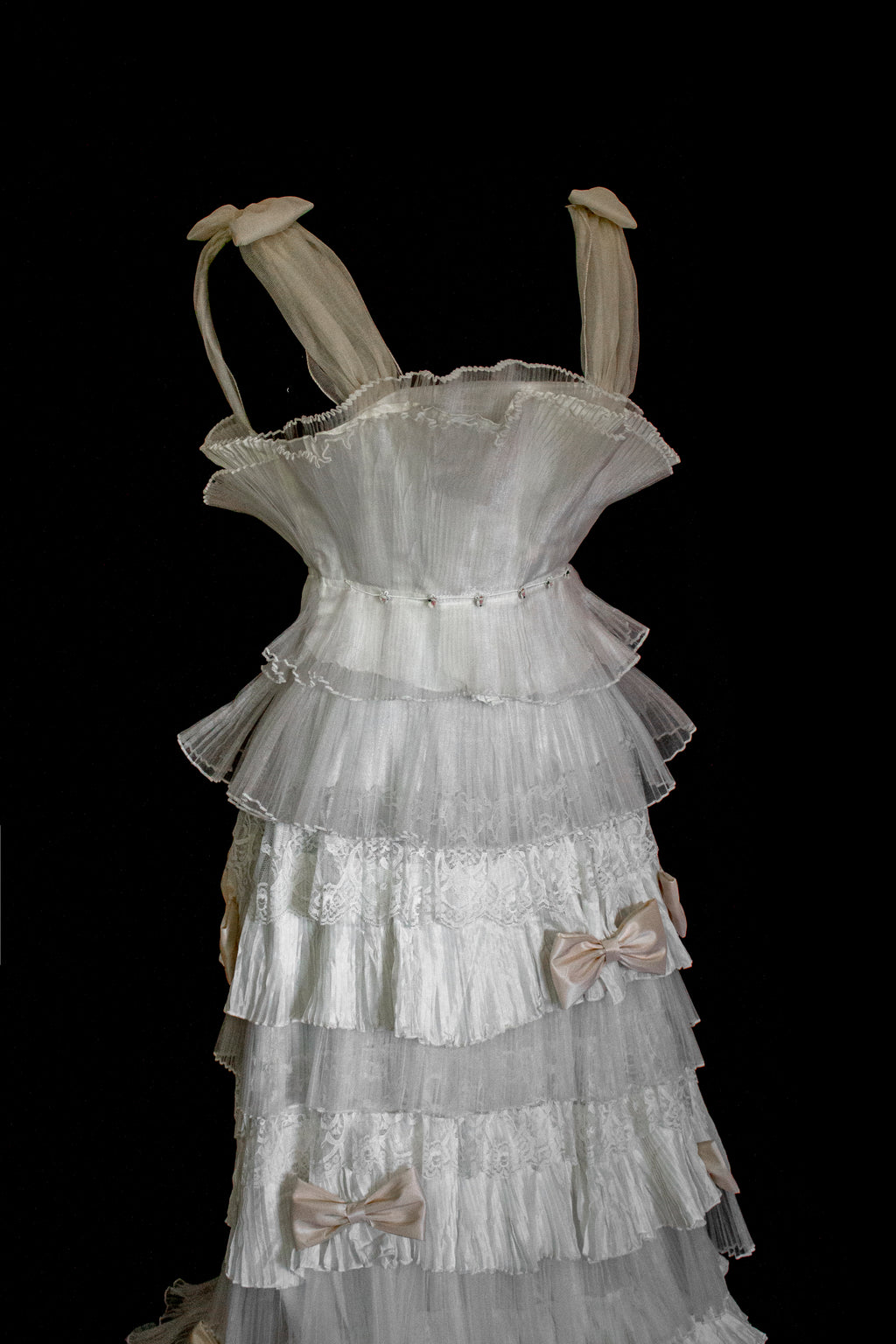 Vintage Tulle & Organza Wedding Dress | Flounced Gown - 372