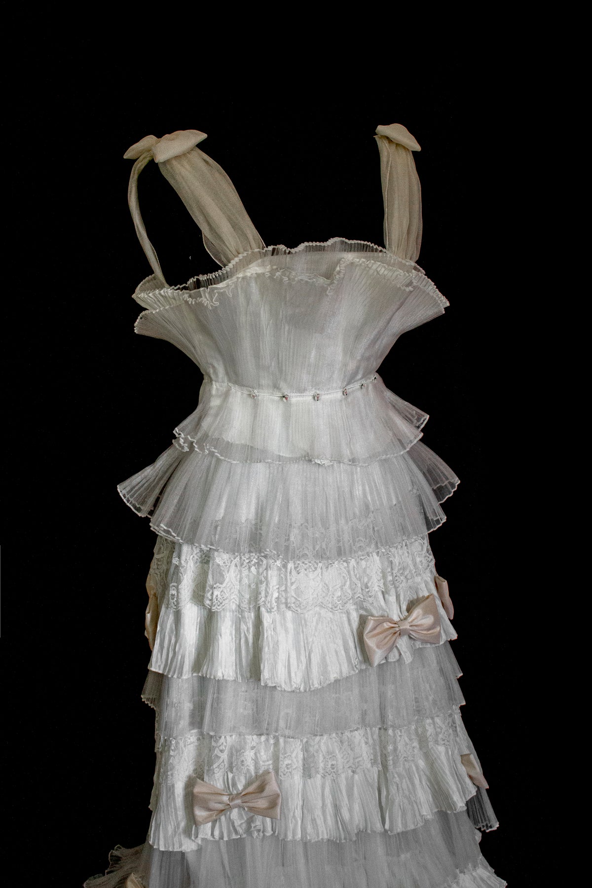 Vintage Tulle & Organza Wedding Dress | Flounced Gown - 372