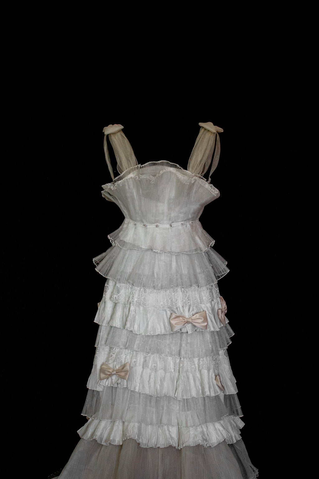 Vintage Tulle & Organza Wedding Dress | Flounced Gown - 372