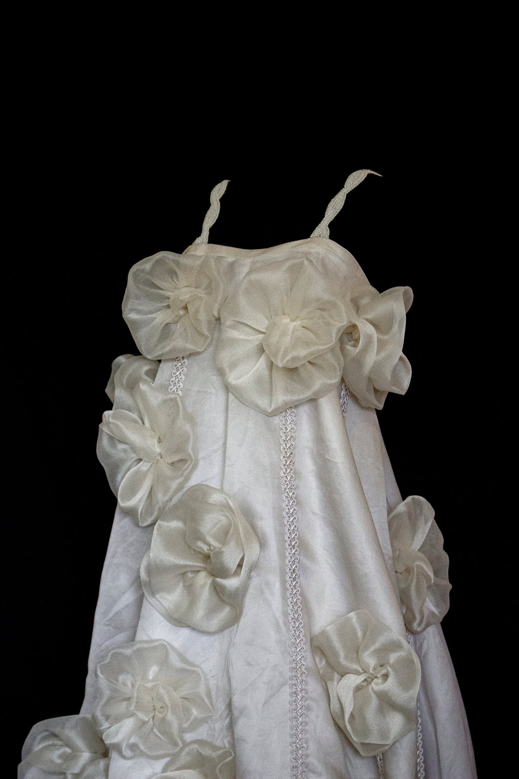 Vintage Silk Organza Wedding Dress | 3D Floral Gown - 373