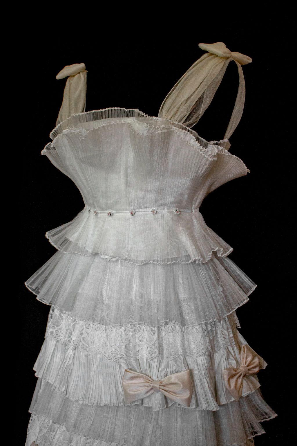 Vintage Tulle & Organza Wedding Dress | Flounced Gown - 372