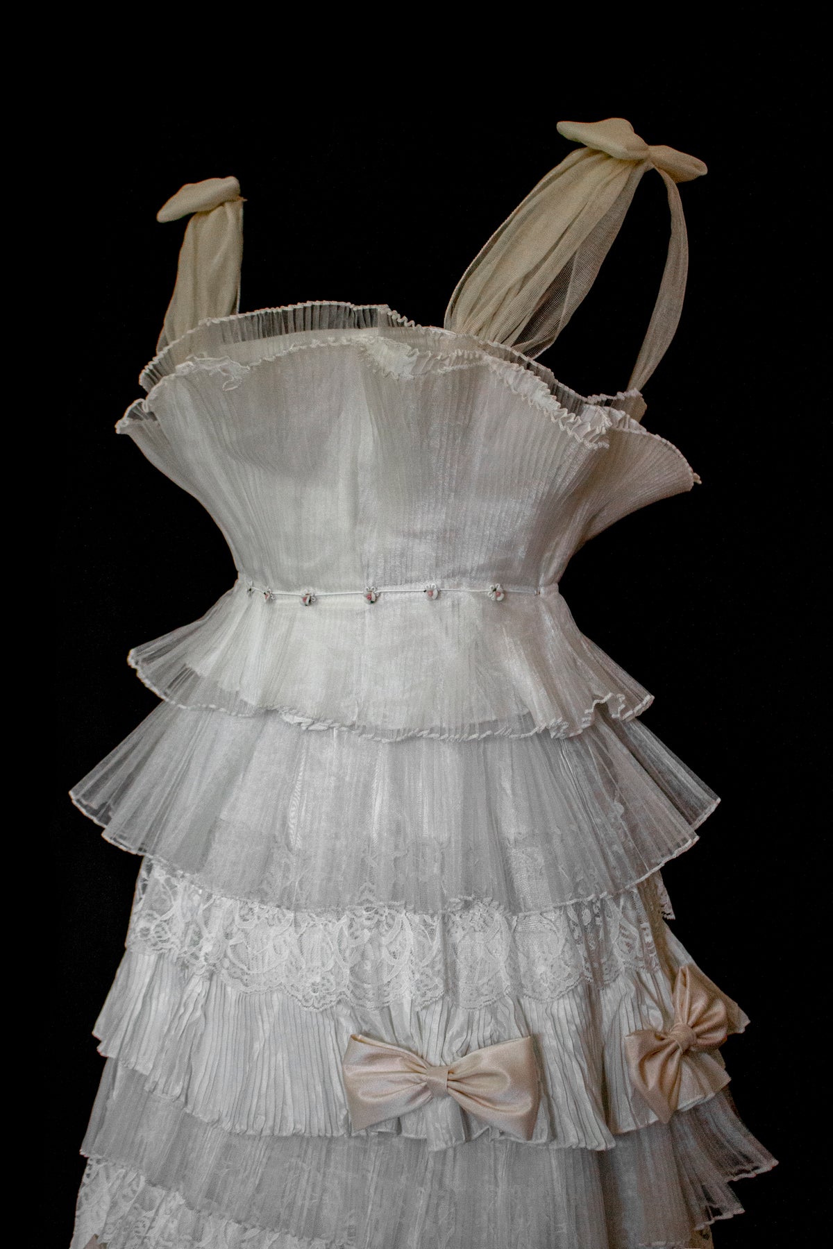 Vintage Tulle & Organza Wedding Dress | Flounced Gown - 372
