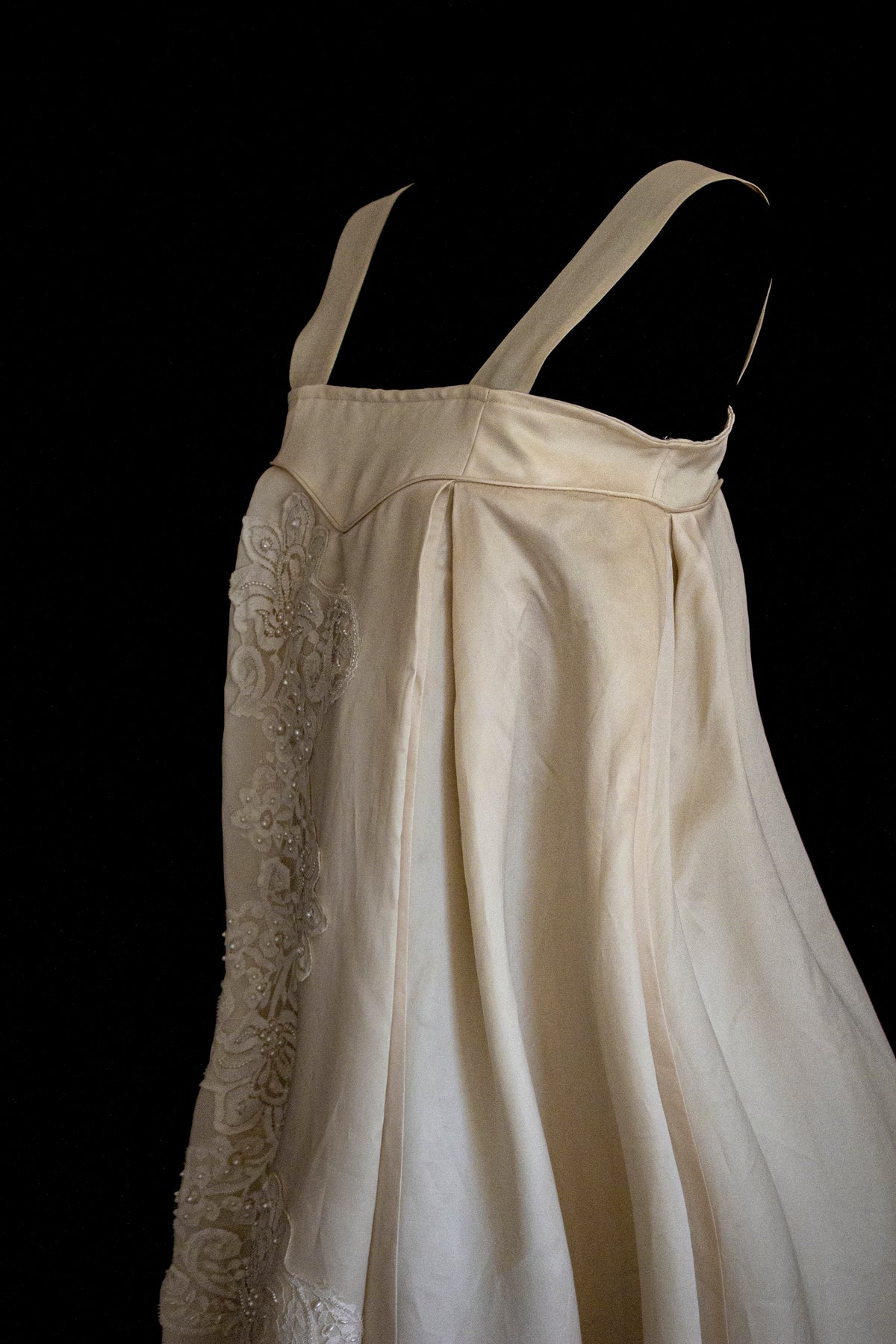 Vintage Embroidered Silk Organza Slip Wedding Dress | A-Line Gown - 378