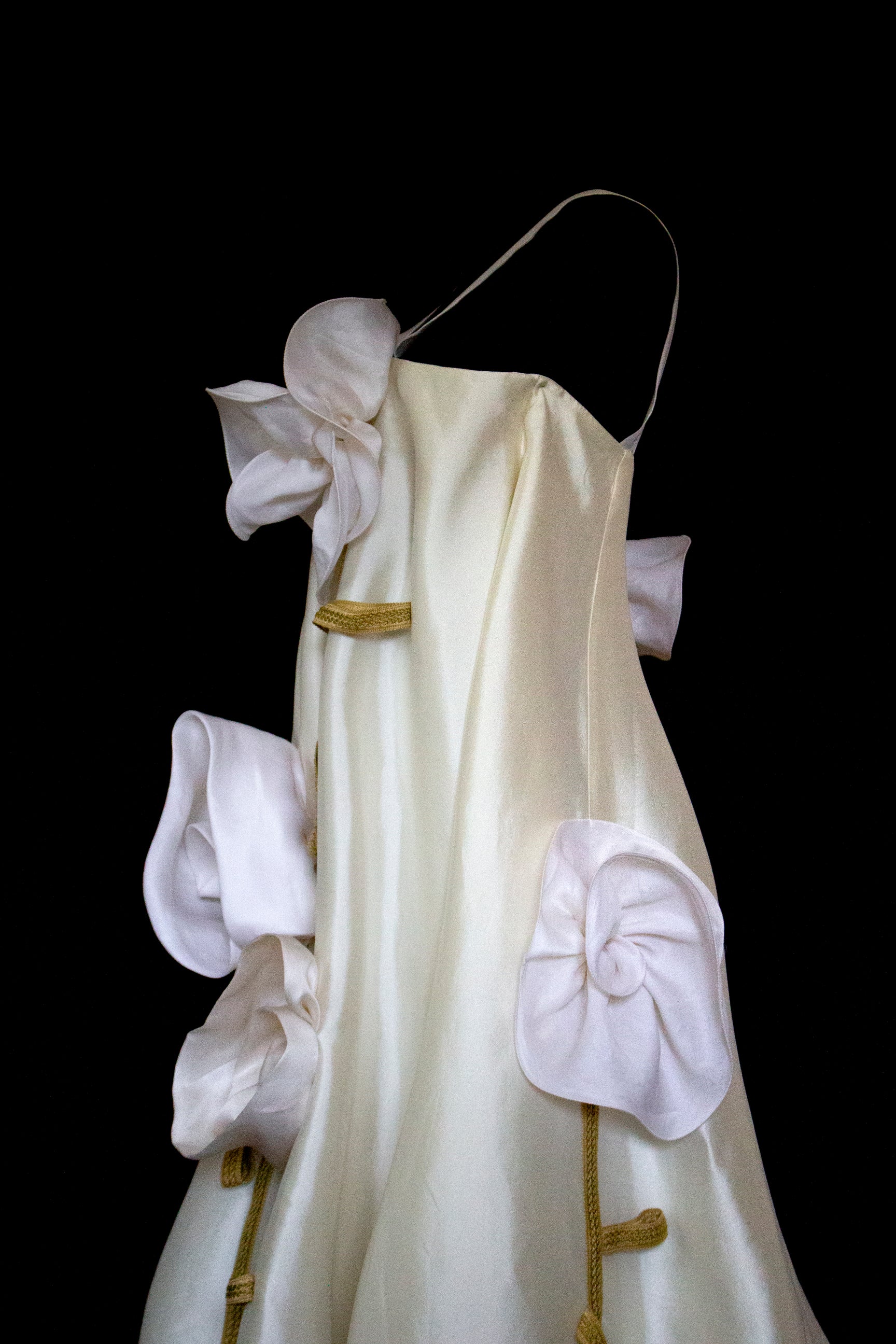 Vintage Silk Wedding Dress | Handmade Floral Mikado - 369