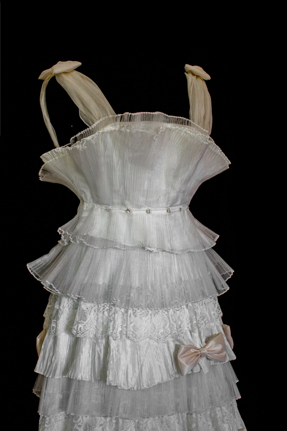 Vintage Tulle & Organza Wedding Dress | Flounced Gown - 372