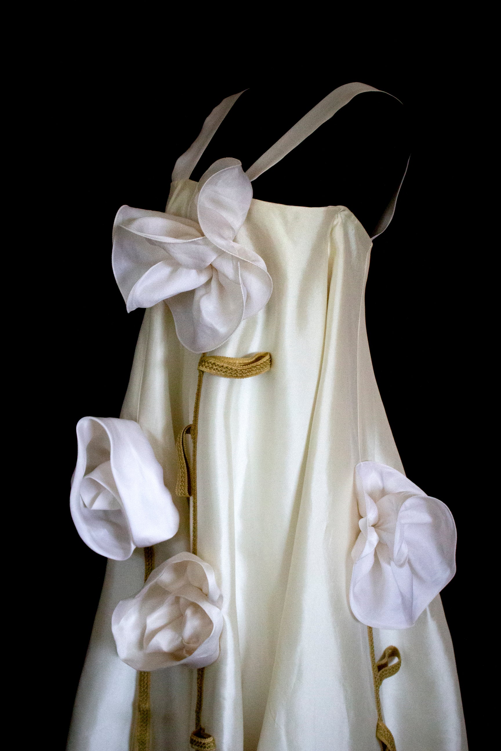 Vintage Silk Wedding Dress | Handmade Floral Mikado - 369