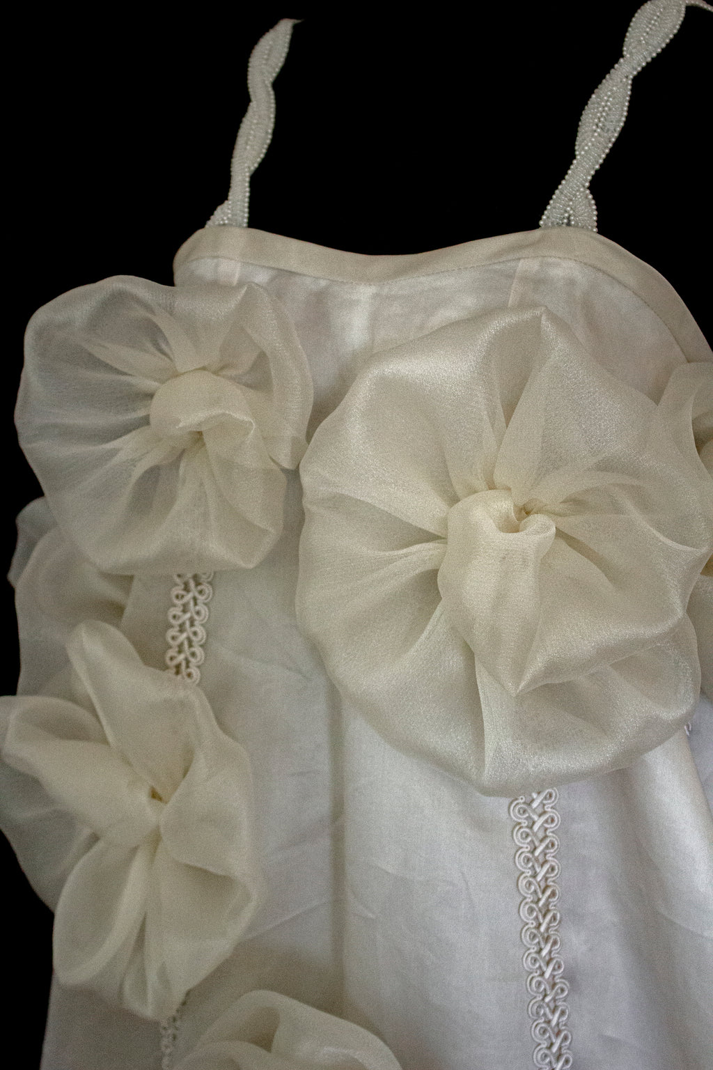 Vintage Silk Organza Wedding Dress | 3D Floral Gown - 373