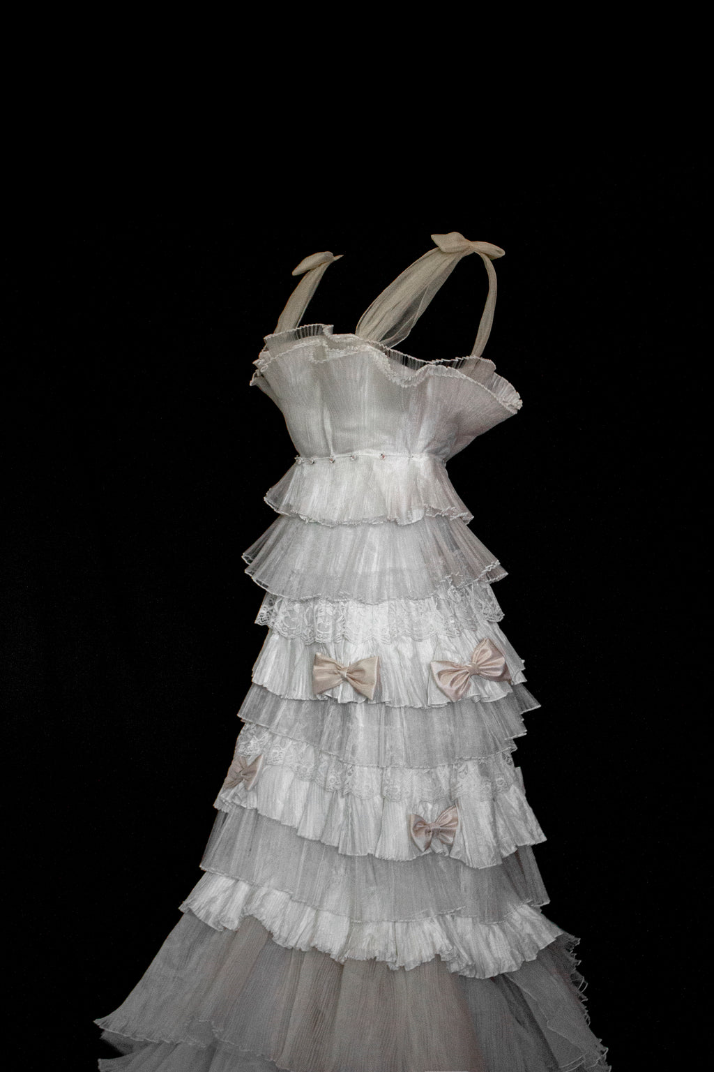 Vintage Tulle & Organza Wedding Dress | Flounced Gown - 372