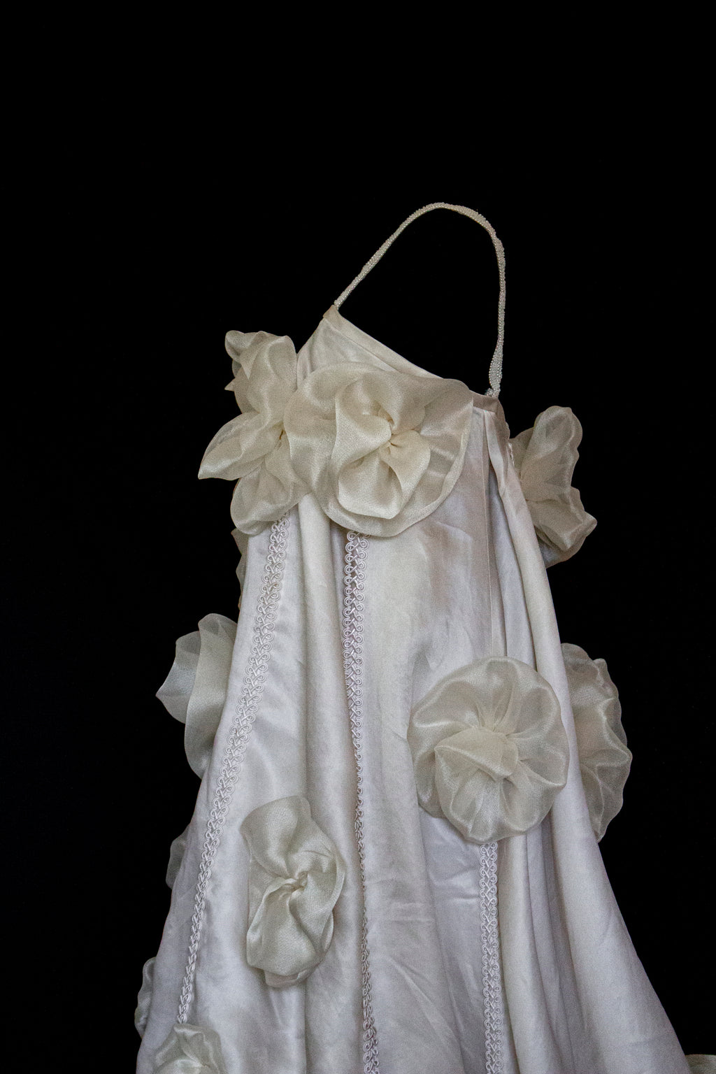 Vintage Silk Organza Wedding Dress | 3D Floral Gown - 373