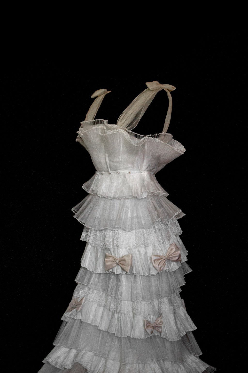 Vintage Tulle & Organza Wedding Dress | Flounced Gown - 372