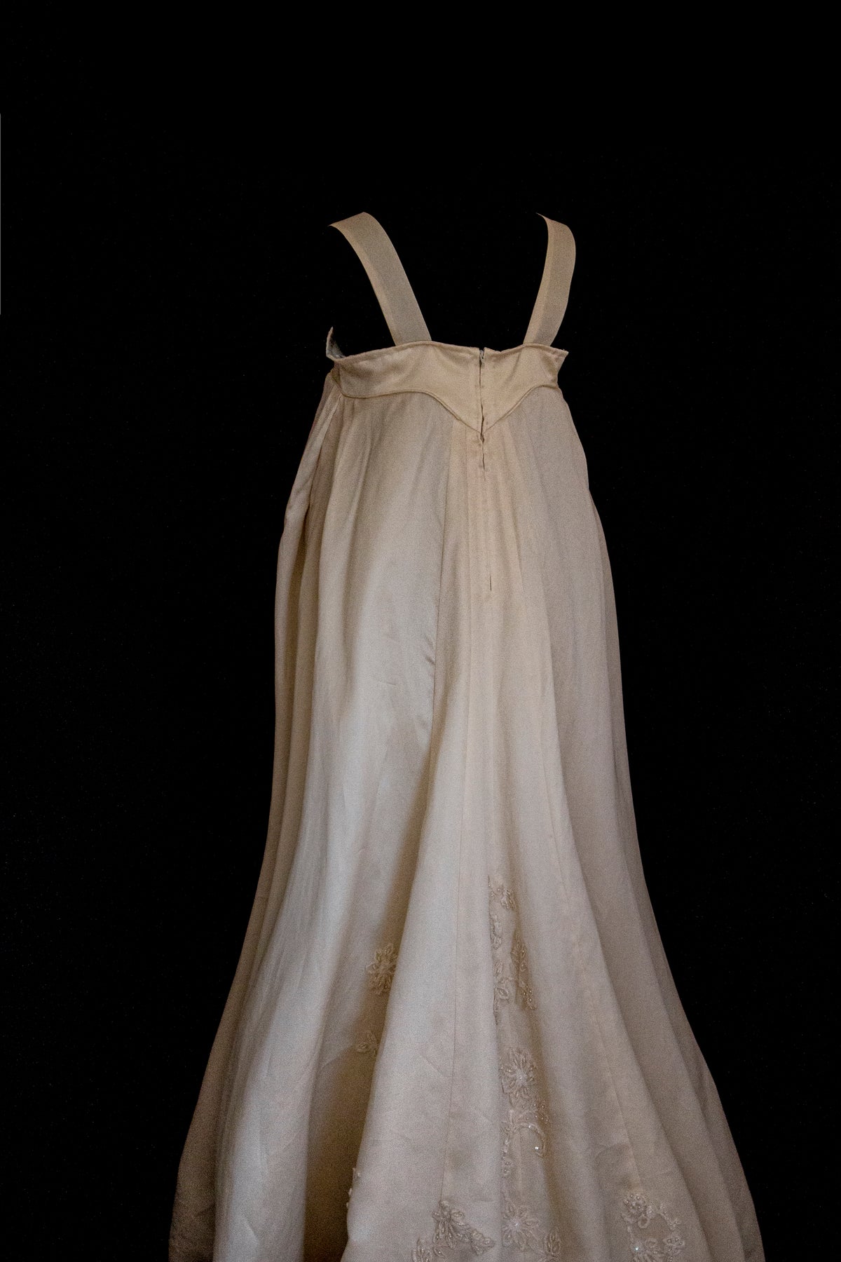 Vintage Embroidered Silk Organza Slip Wedding Dress | A-Line Gown - 378